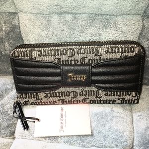Black Beige Large Bow Juicy Couture Wallet